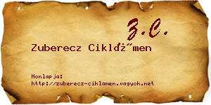Zuberecz Ciklámen névjegykártya